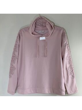 C & A Hoodie with Floral Lace Embellishment. Small. NWT.